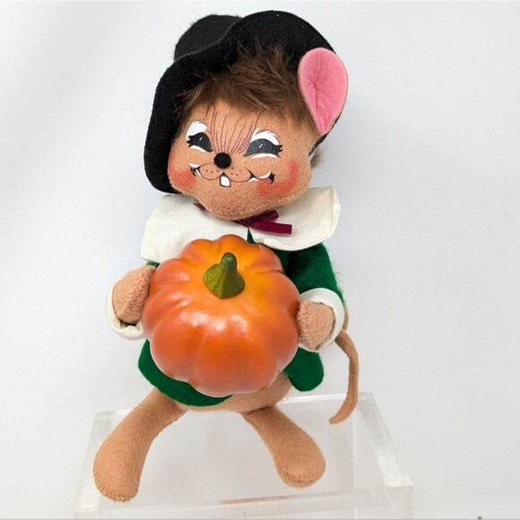 Annalee Doll 2008 Fall Pilgrim Pumpkin Mouse - Picture 2 of 13
